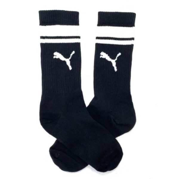Media Caña Premium Puma Negra y Blanca