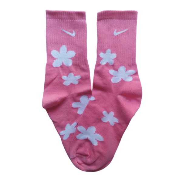 Media Caña Premium Nike Flores Rosa