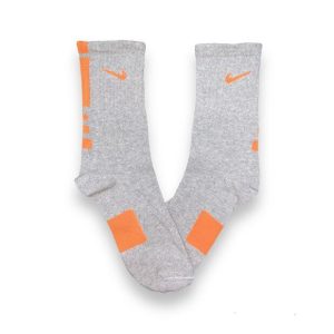 Media Caña Premium Nike Gris Atras Naranja