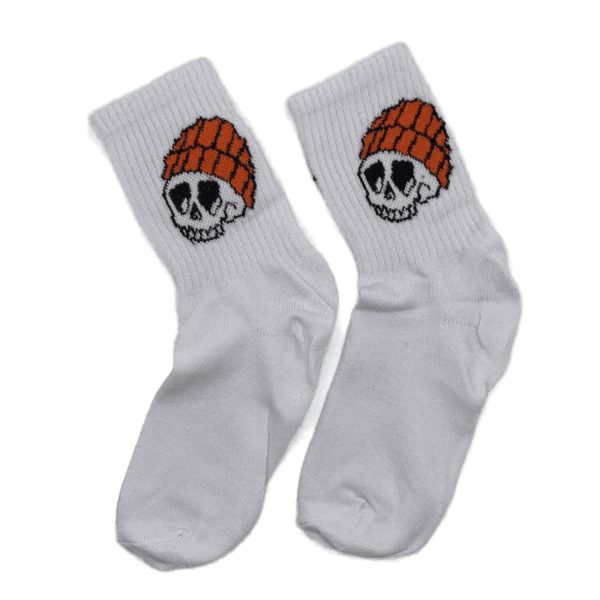 Tenis de Diseño Calavera Gorro Naranja