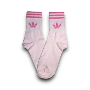 Media Caña Premium Adidas Horizontal Rosa Solo Logo