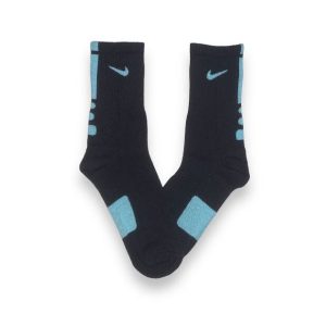 Media Caña Premium Nike Negro Atras Celeste