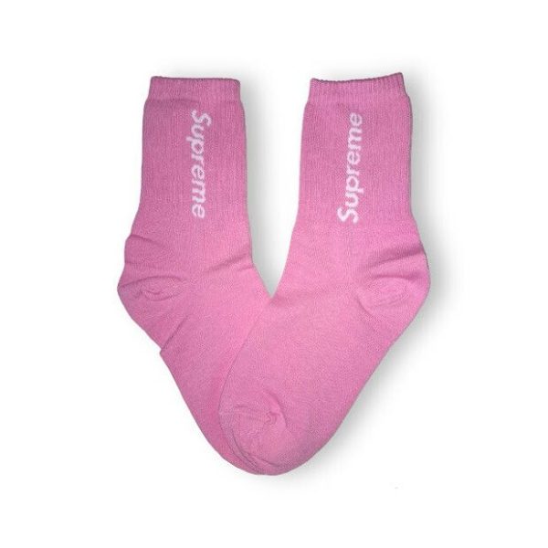 Media Caña Premium Supreme Rosa Letras Blancas