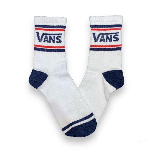 Media Caña Premium Vans Blanca Roja y Azul