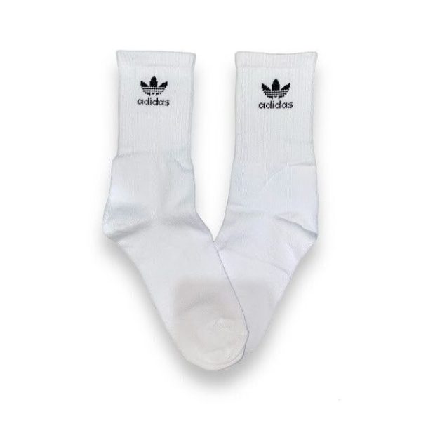 Media Caña Premium Adidas Clasica Logo Chico con Letras Blanca