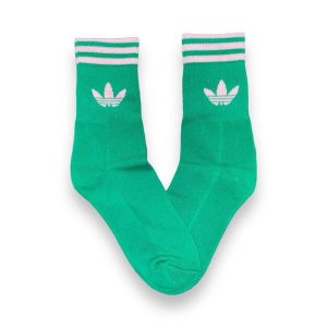 Media Caña Toalla Adidas Horizontal Verde y Blanco Solo Logo