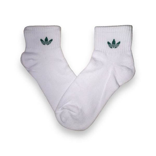 Soquete Alto Adidas Blanco Logo Verde