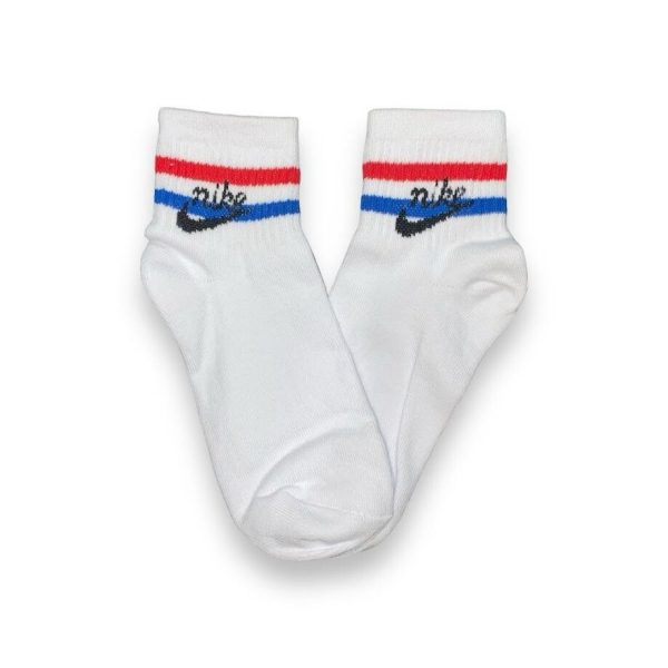 Soquete Alto Nike Blanco con Azul y Rojo