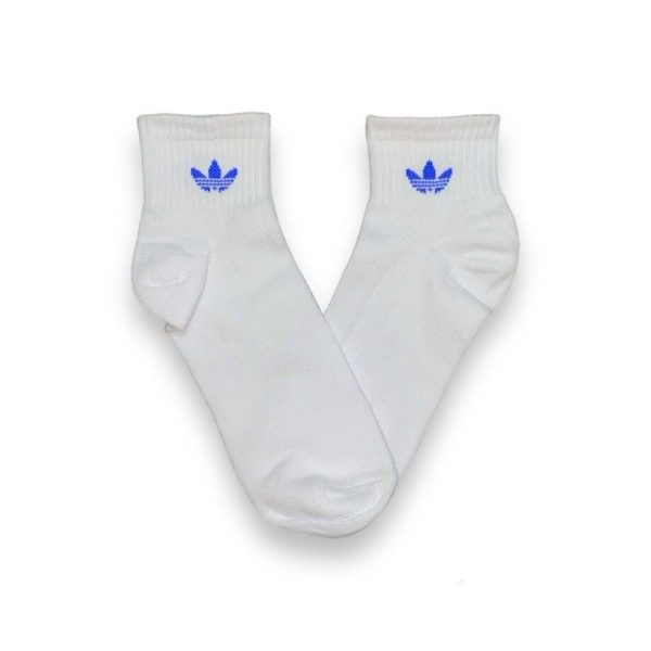 Soquete Alto Adidas Blanco Logo Azul