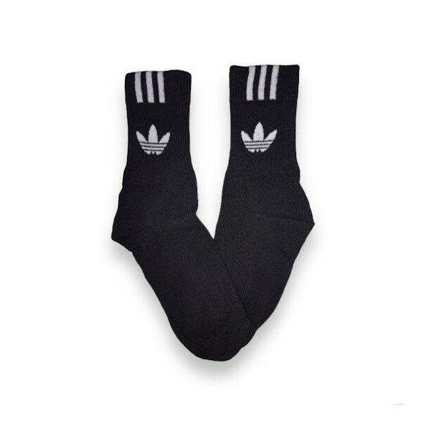 Media Caña Premium Adidas Vertical Negra