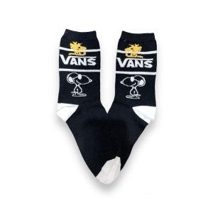 Media Caña Premium Vans Snoopy Negra