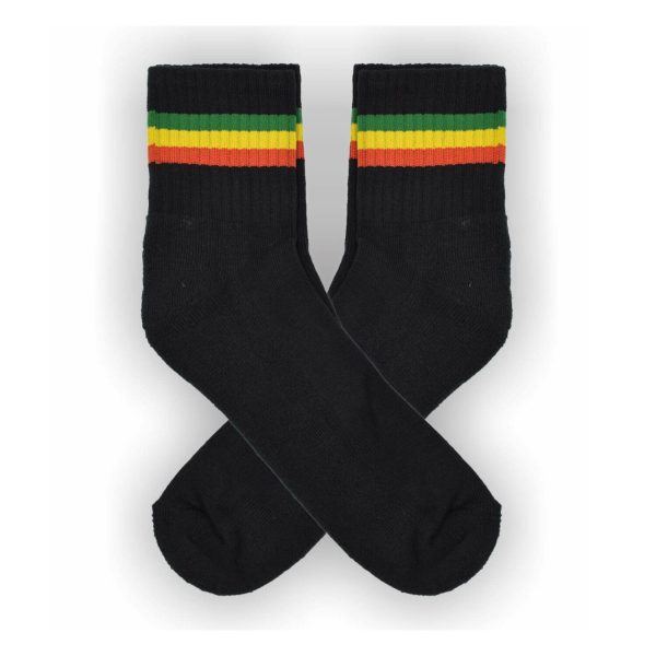 Tenis con Toalla Negro con Bandera Rasta