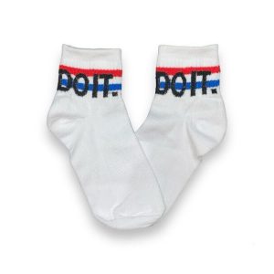 Soquete Alto Nike Blanco con Azul y Rojo DO IT