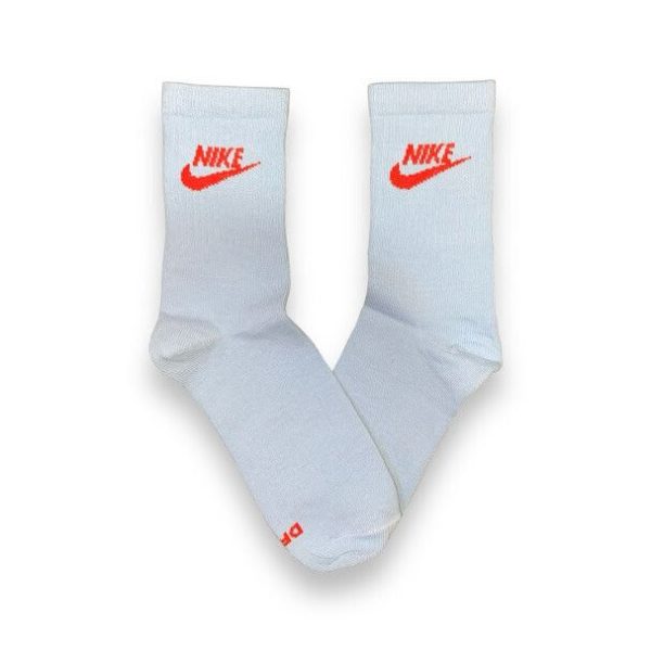 Media Caña Premium Nike Celeste Pipeta Naranja