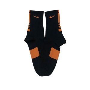 Media Caña Premium Nike Negro Atras Naranja