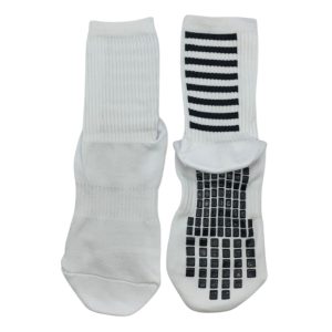 Media Caña Antideslizante Blanca Lineas Negras