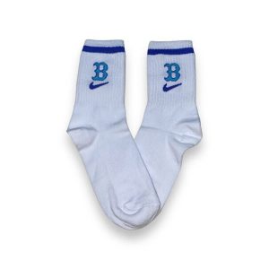 Media Caña Premium Nike ''B'' Blanca y Azul