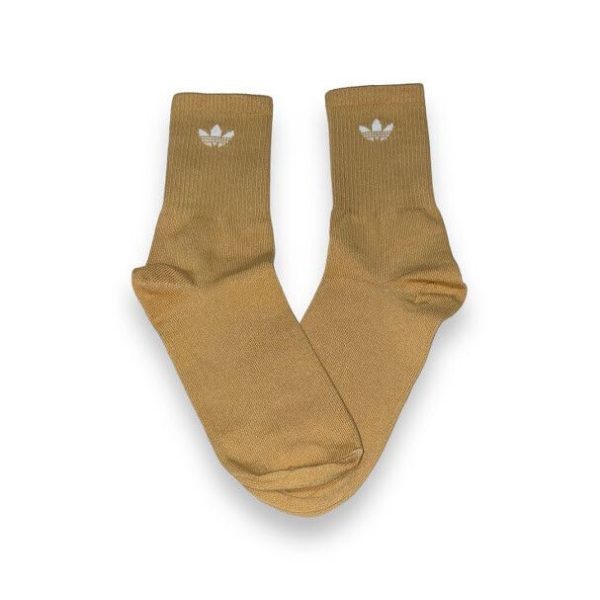 Media Caña Premium Adidas Clasica Naranja Logo Chico