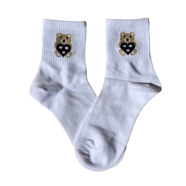 Tenis de Diseño Blanco Oso Corazon