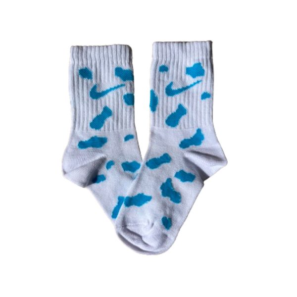 Media Caña Kids Nike Blanca Vaca Celeste Talle 3