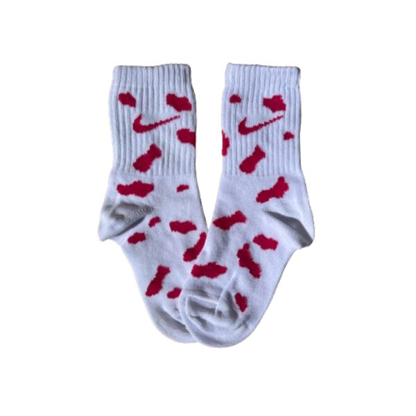 Media Caña Kids Nike Blanca Vaca Fucsia Talle 3
