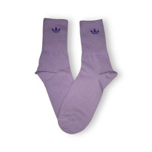 Media Caña Premium Adidas Lila Logo Chico