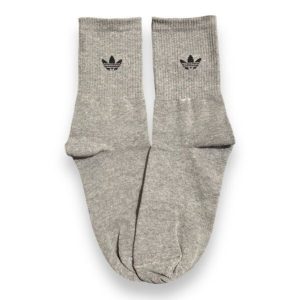 Media Caña Premium Adidas Gris Solo Logo