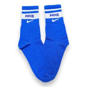 Media Caña Premium Nike Horizontal Retro Azul con Blanca