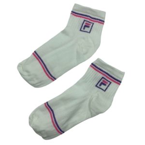 Soquete Alto Fila Blanco y Rosa