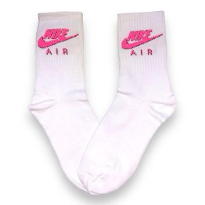Media Caña Premium Nike Air 3D Blanca y Rosa