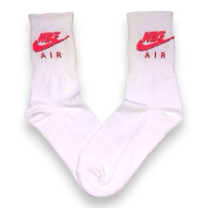 Media Caña Premium Nike Air 3D Blanca y Rojo
