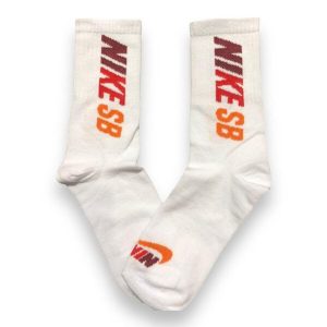 Media Caña Premium Nike SB Blanca y Roja