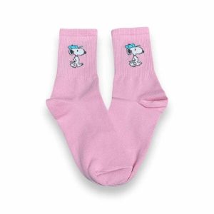 Media Caña Style Snoopy Rosa