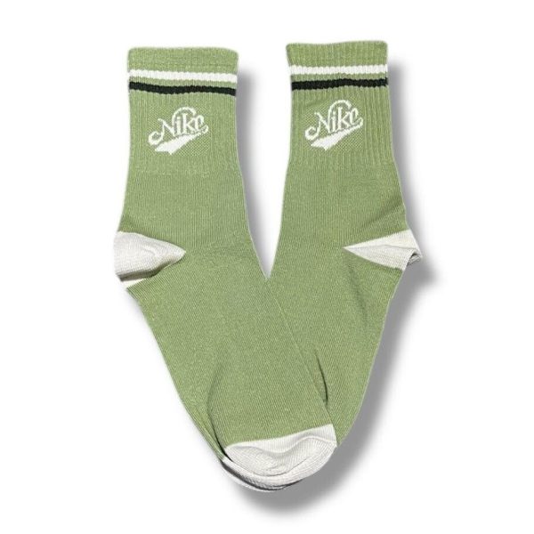 Media Caña Premium Nike Vintage Verde y Blanco