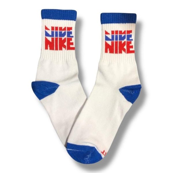 Media Caña Premium Nike Urban Blanco y Azul/Rojo