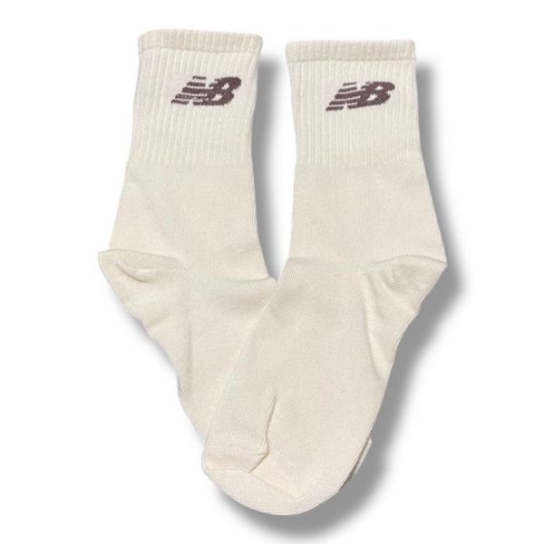 Media Caña Premium New Balance Crema