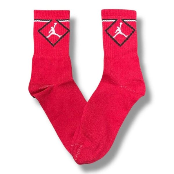 Media Caña Premium Logo Jordan Rombo Rojo Nba Basquet