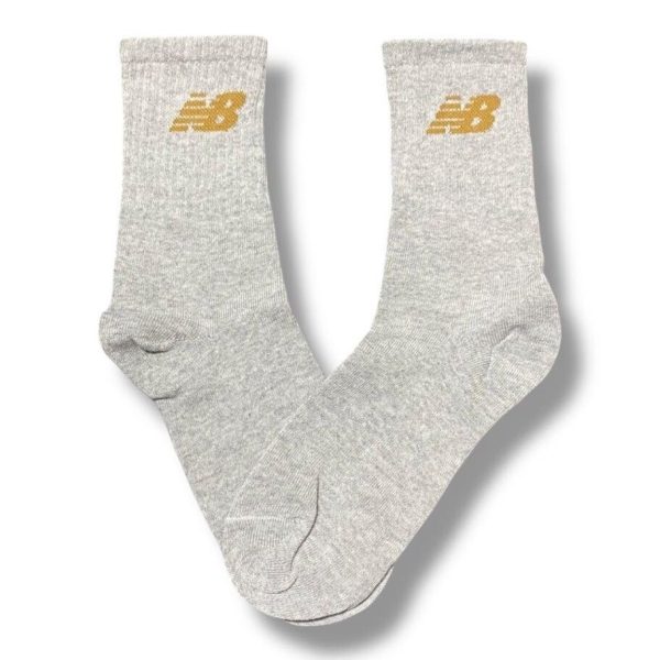 Media Caña Premium New Balance Gris y Marron