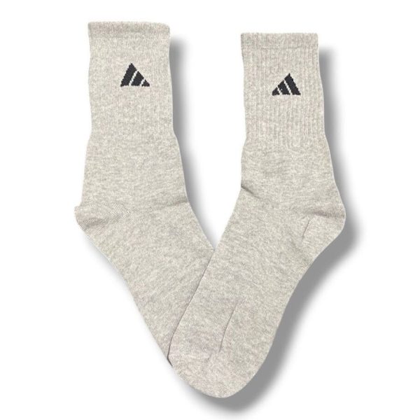 Media Caña Premium Adidas Clasica Gris Minimal