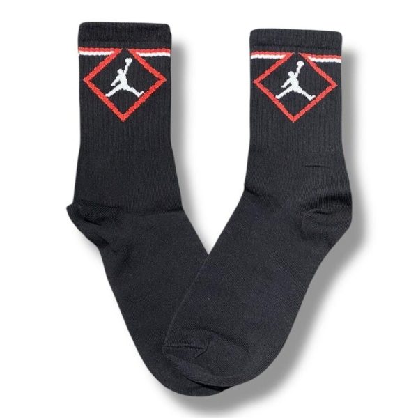Media Caña Premium Logo Jordan Rombo Negra Nba Basquet