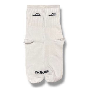 Media Caña Premium Ojota Adidas Blanca