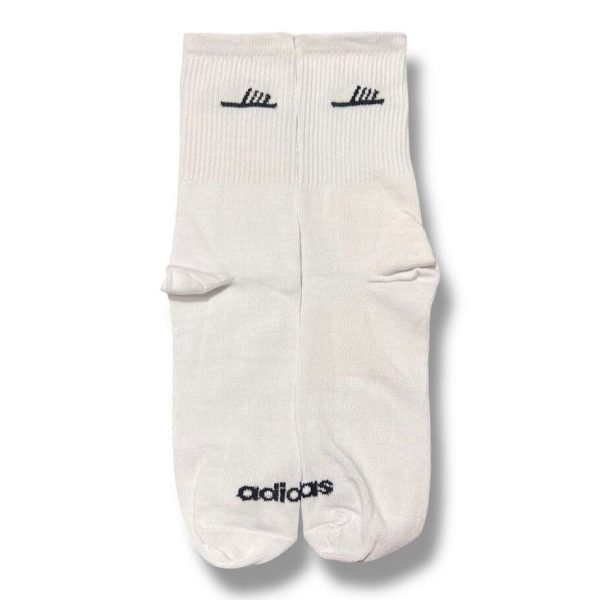 Media Caña Premium Ojota Adidas Blanca