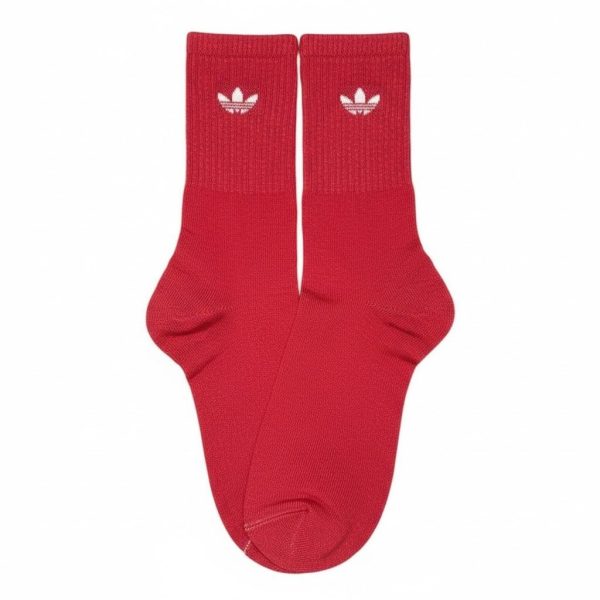 Media Caña Premium Adidas Rojo Logo Chico