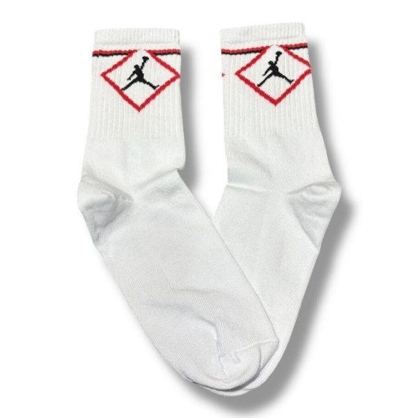 Media Caña Premium Logo Jordan Rombo Blanca Nba Basquet