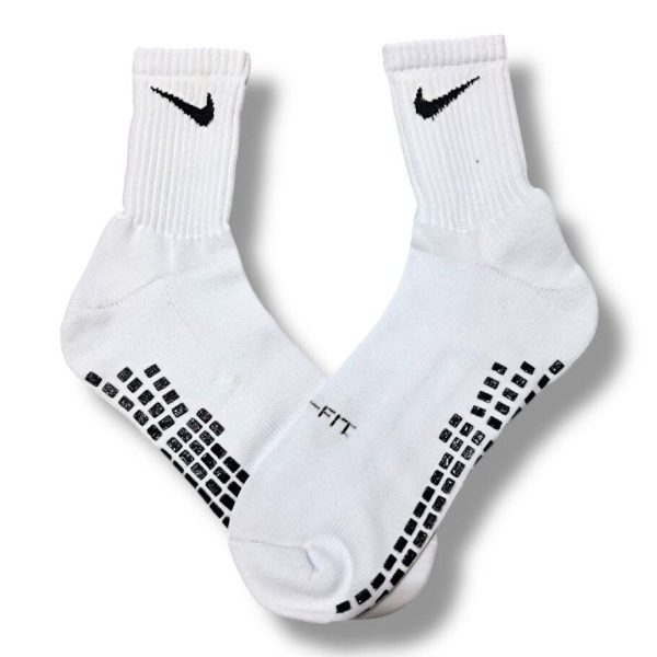 Media Caña Antideslizante Cuadrado Nike Blanca