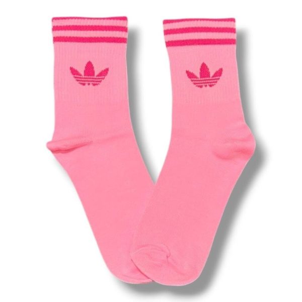 Media Caña Premium Adidas Horizontal Rosa Solo Logo