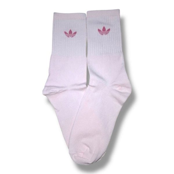 Media Caña Premium Adidas Logo Chico Rosa