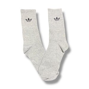 Media Caña Premium Adidas Gris Logo Chico