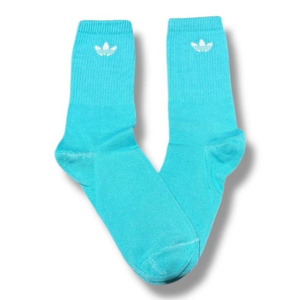 Media Caña Premium Adidas Logo Chico Celeste
