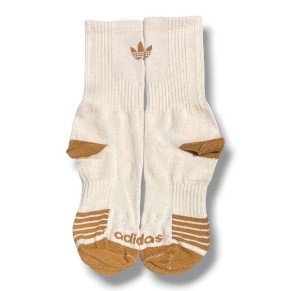 Media Caña Premium Adidas Logo Chico Frente Beige